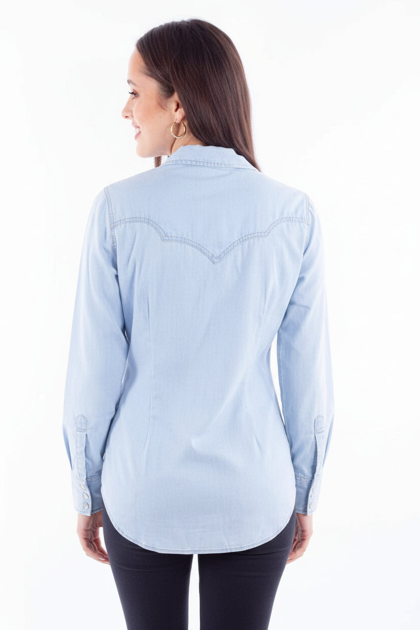 Scully L/S Western Top with Snap Closure - Back View