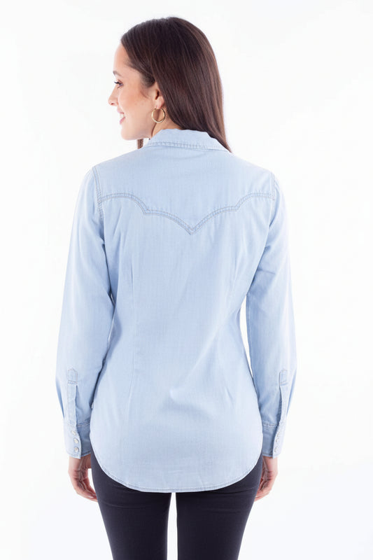 Scully L/S Western Top with Snap Closure - Back View