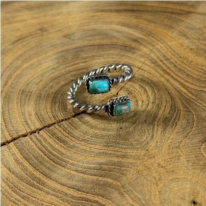BOHO SOL DOUBLE RECTANGLE CABLE ADJUSTABLE RING