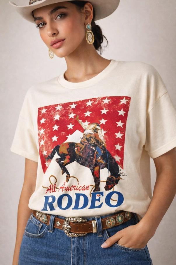 All-American Rodeo Western Cowboy T-Shirt