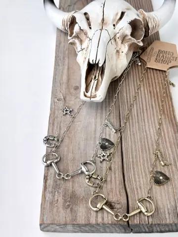 Western Charm & Horse Bit Pendant Necklace