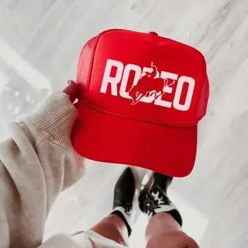 Hey Jude Graphic Tees Rodeo Trucker Hat – Red