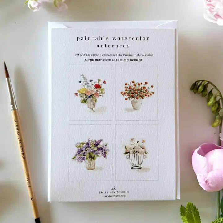 Emily Lex Bouquets Personable Watercolor Notecard Set