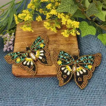 Embroidered Butterfly Earrings – Vintage