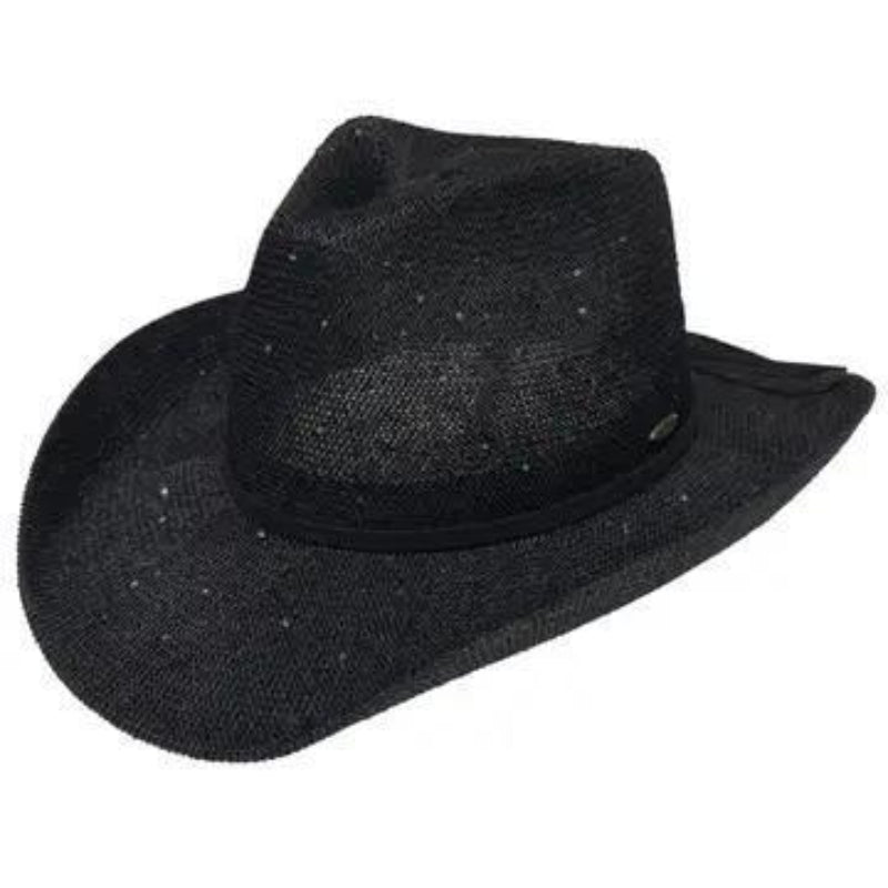 Hana C.C Sequin Cowboy Hat | Black