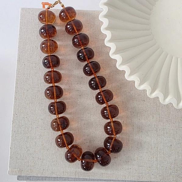 Bella Amber Beaded Necklace