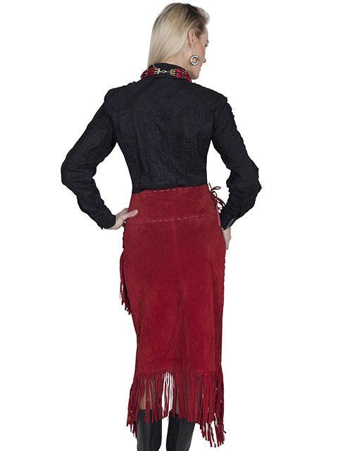 Scully Suede Asymmetrical Fringe Skirt
