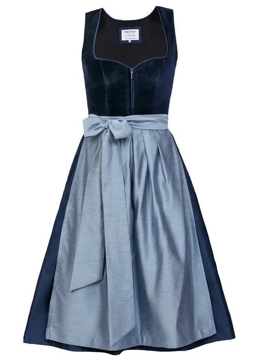 Luna Velvet Blue Midi Dirndl