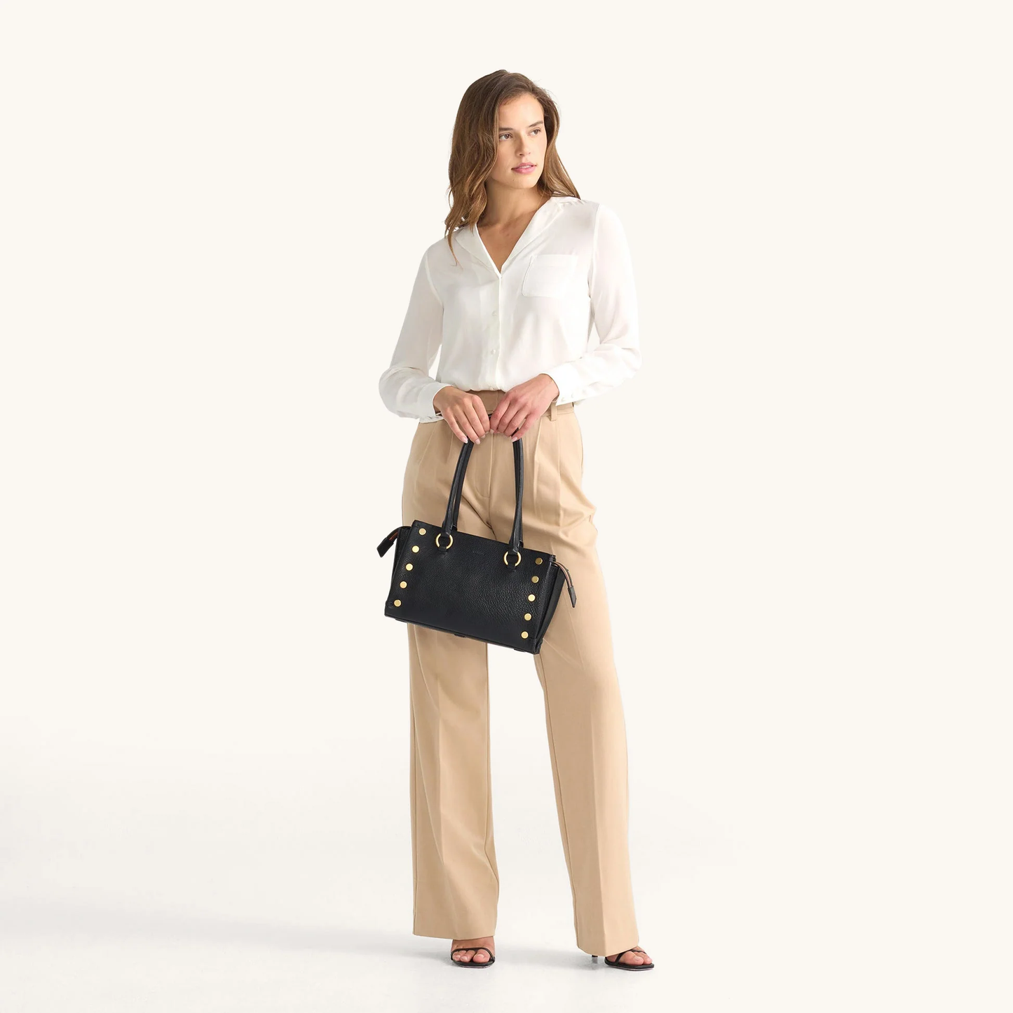 Hammitt Allen Handbag - Black/Brushed Gold Red Zip