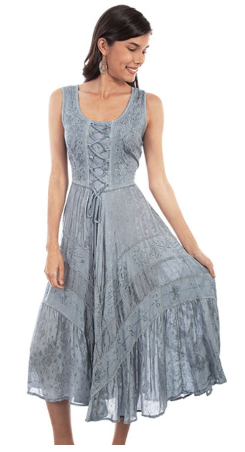 Scully Lace-Up Front Sleeveless Dress