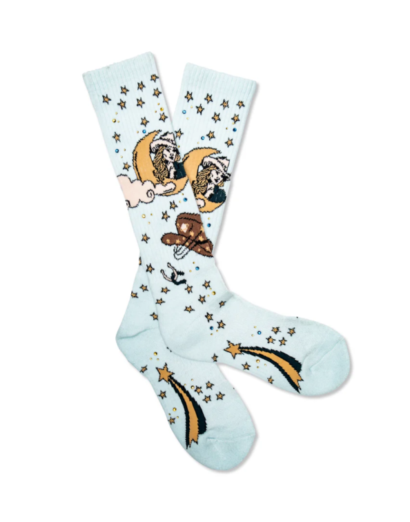 Cosmic Cowgirl Light Blue Performance Socks