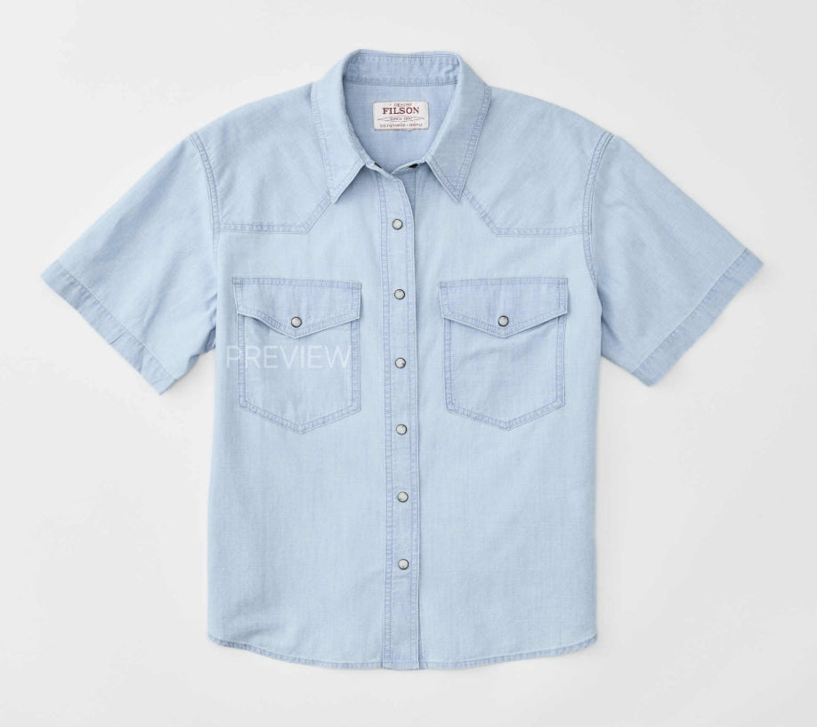 Filson W's S/S Chambray Western Shirt