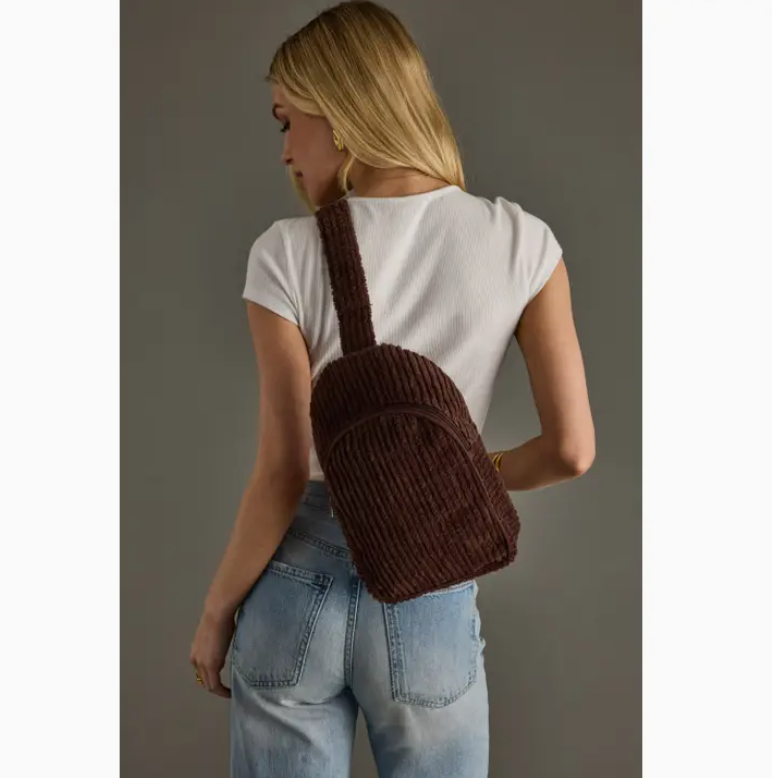 Panache - Brown Corduroy Sling Bag