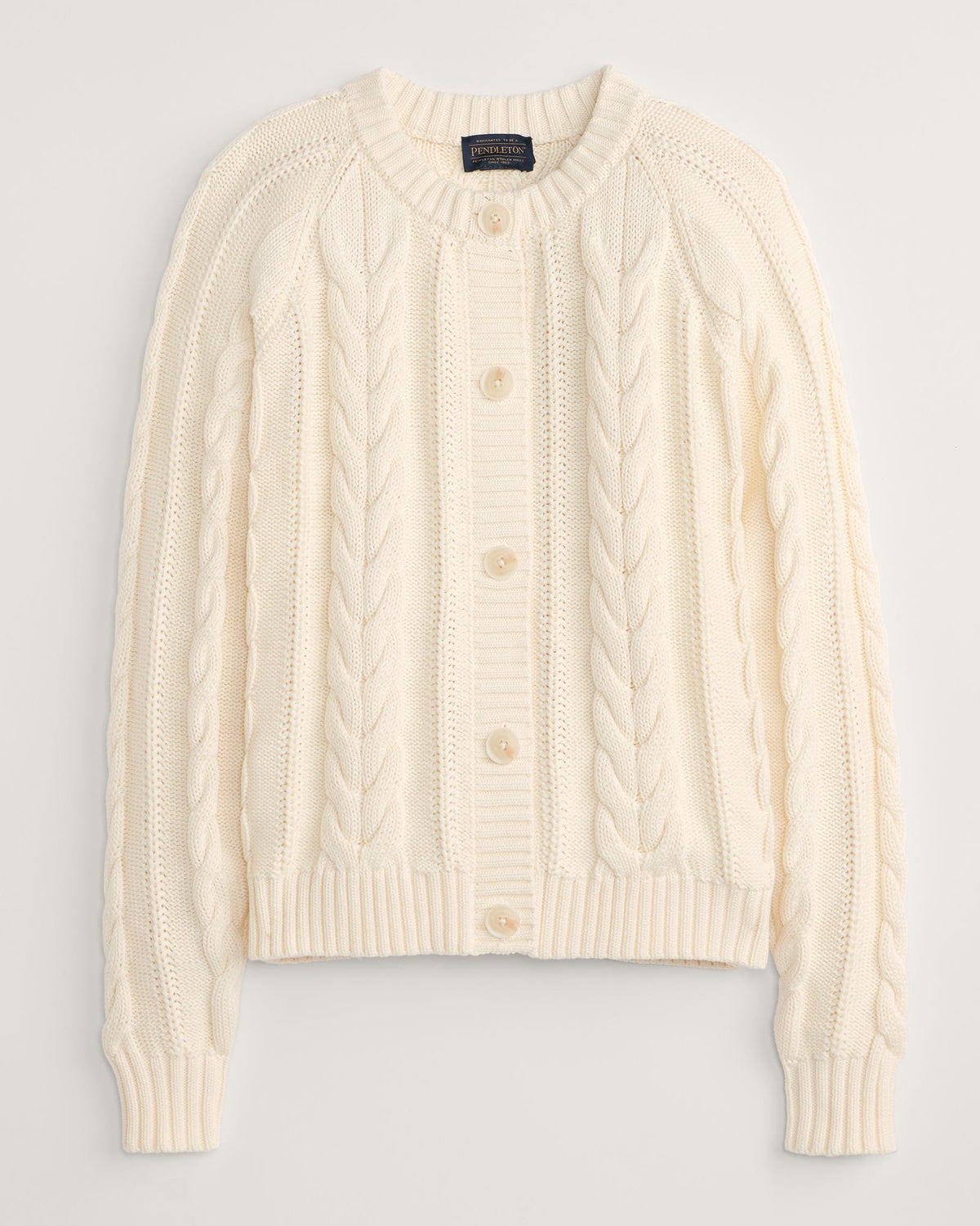 Cotton Cable Cardigan - Ecru