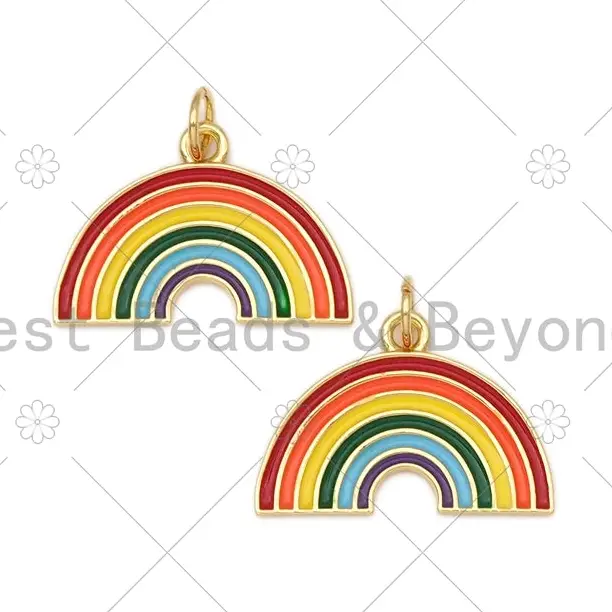 Enamel Colorful Rainbow Shape Pendant