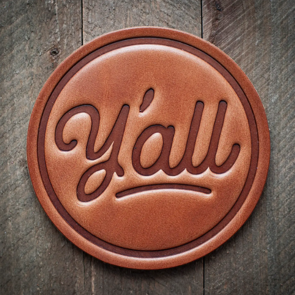 Y'all Leather Coaster