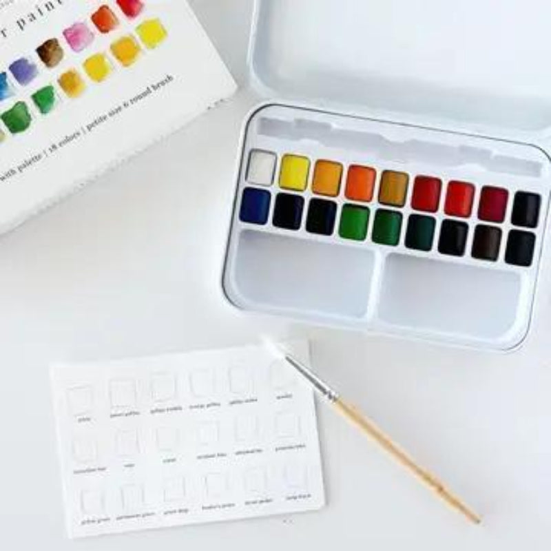 Emily Lex Studio Watercolor Paint Set 18 Colors with Brush