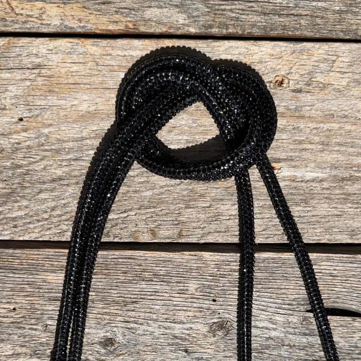 Rhinestone Bolo Tie with Turquoise Side