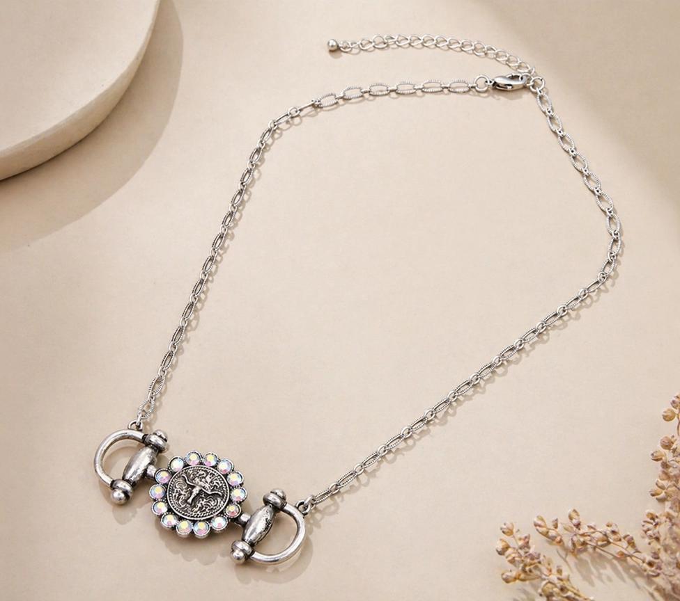 Western Horsebit & Steerhead Link Chain Necklace