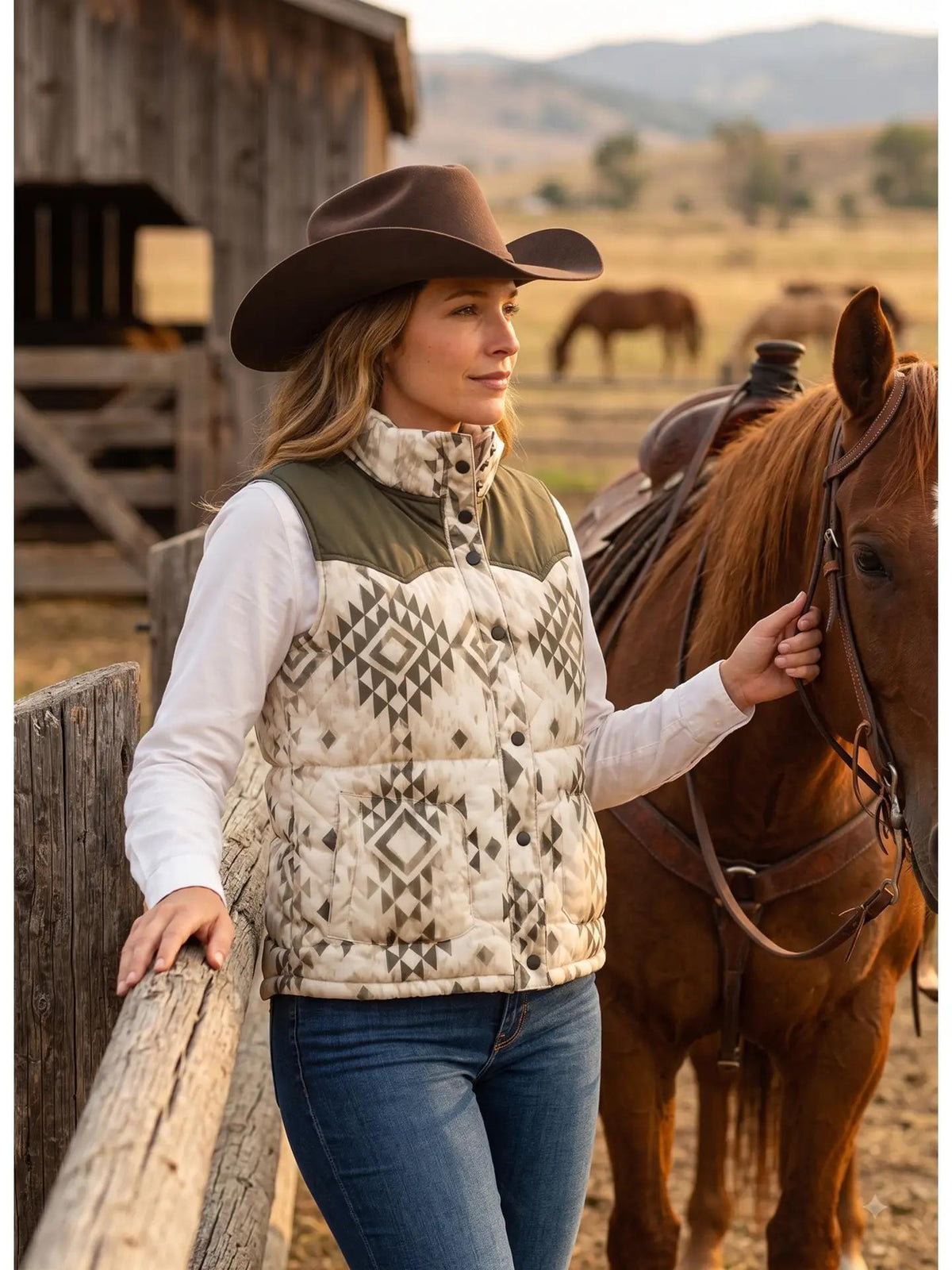 Ladies' Quilted Western Vest | Style L-2620