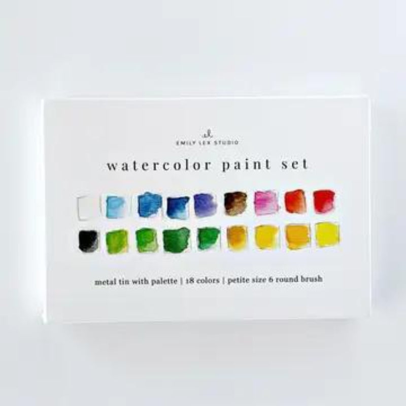 Emily Lex Studio Watercolor Paint Set 18 Colors with Brush