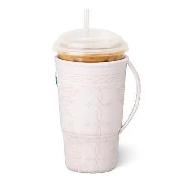 Saddle Stitch Cream Iced Cup Coolie