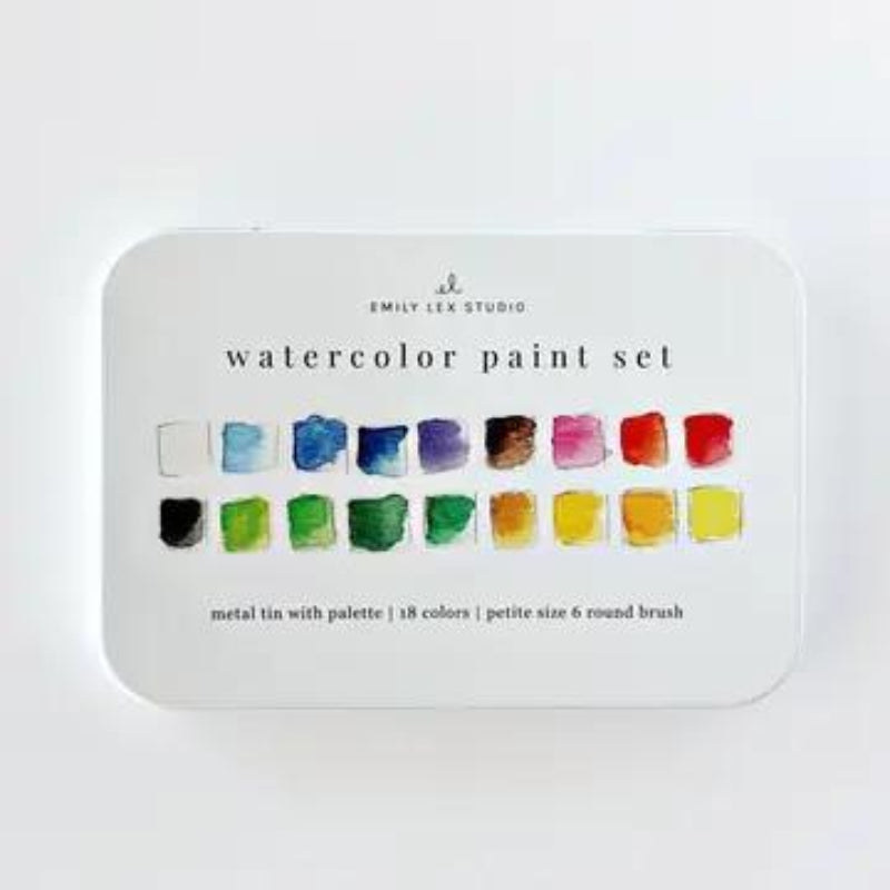 Emily Lex Studio Watercolor Paint Set 18 Colors with Brush