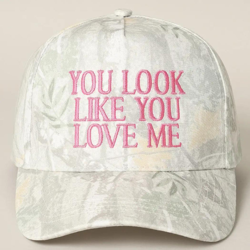 Fashion City You Look Like You Love Me Embroidery Camo Cap 