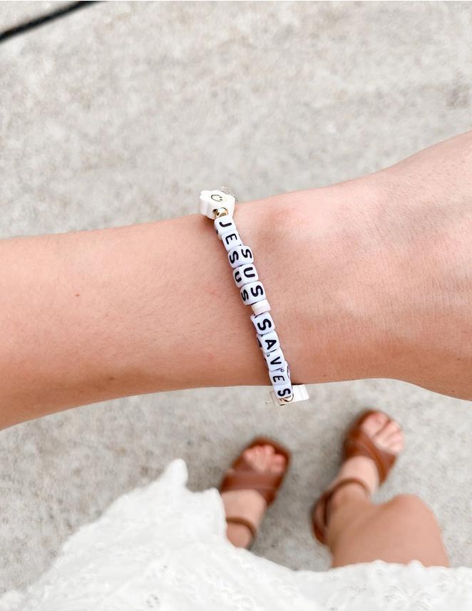 Elevated Faith Jesus Saves Letter Bracelet