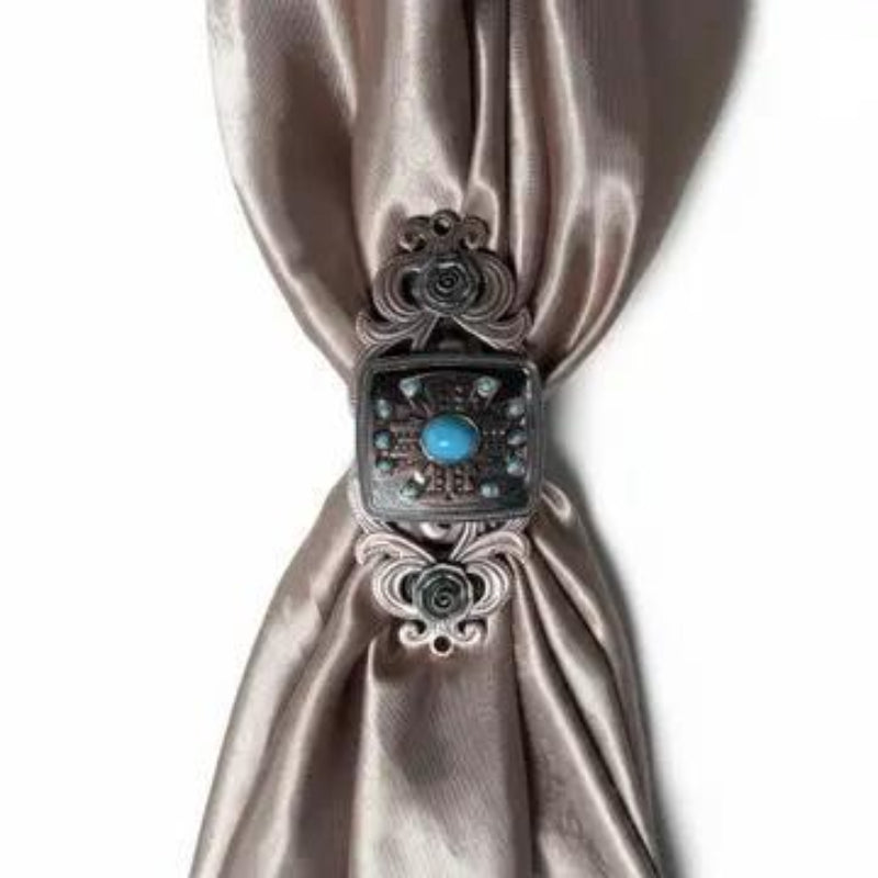Rodeo Drive Antique Silver and Copper Southwest Turquoise Concho W262