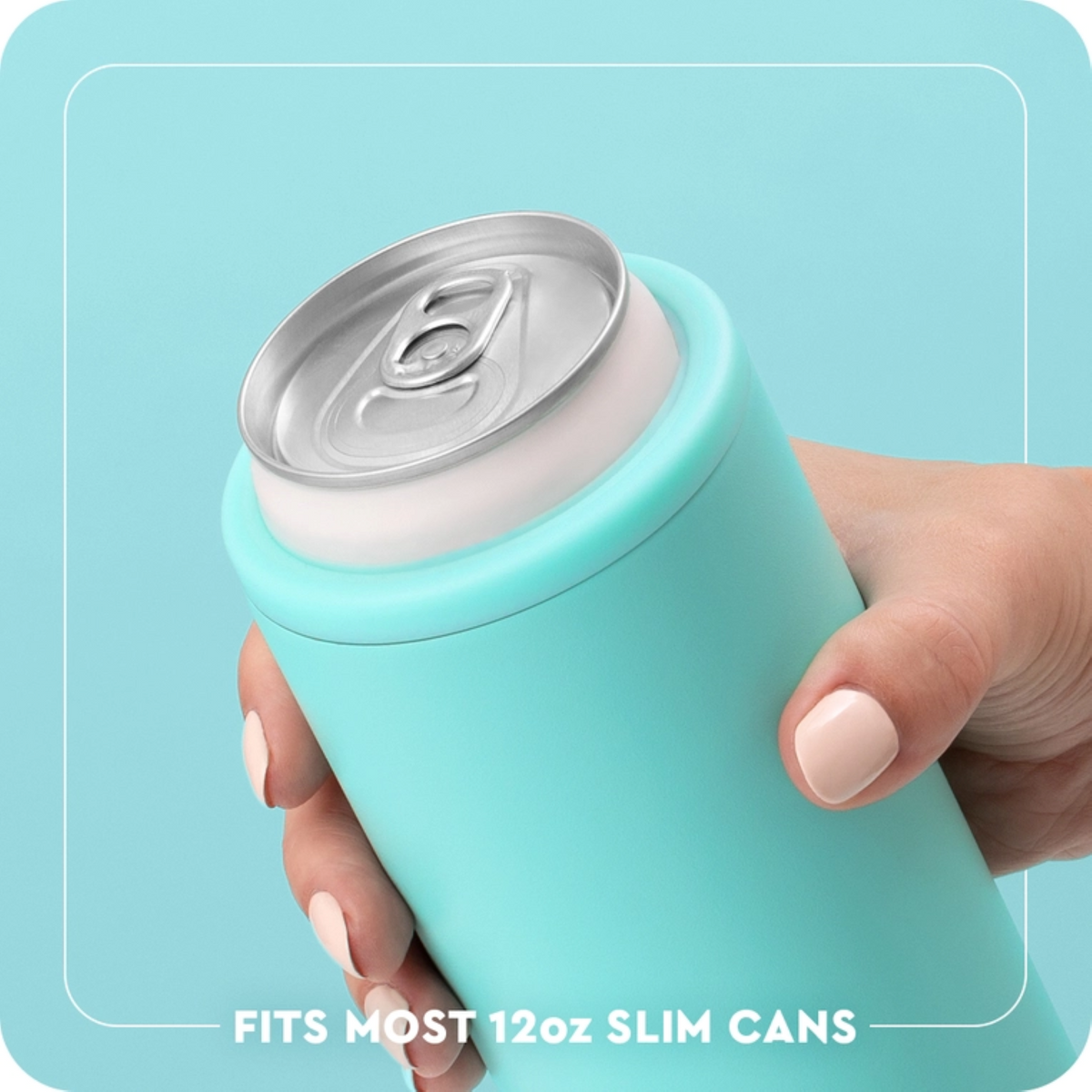 Boot Scootin' Skinny Can Cooler Turquoise, 12oz