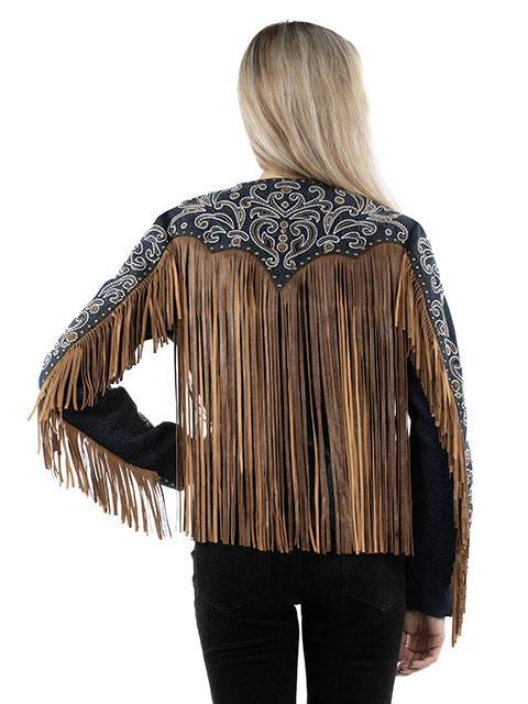 Scully Embroidered, Beaded and Fringed Jacket