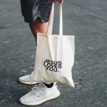 Jesus Loves You Canvas Tote