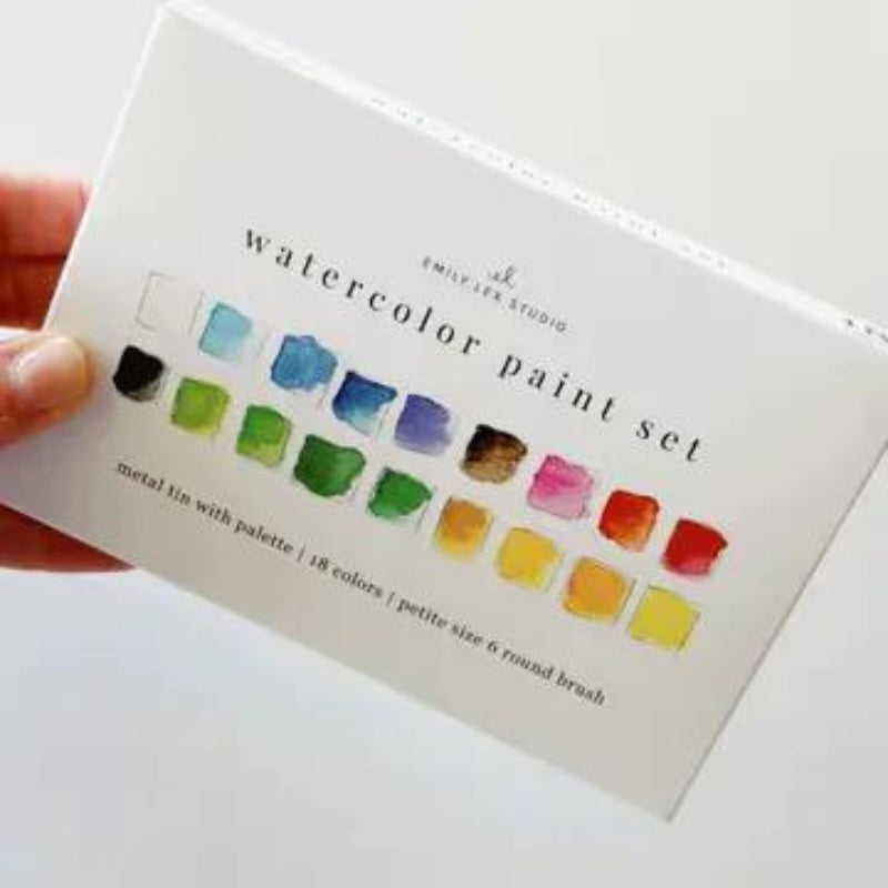 Emily Lex Studio Watercolor Paint Set 18 Colors with Brush