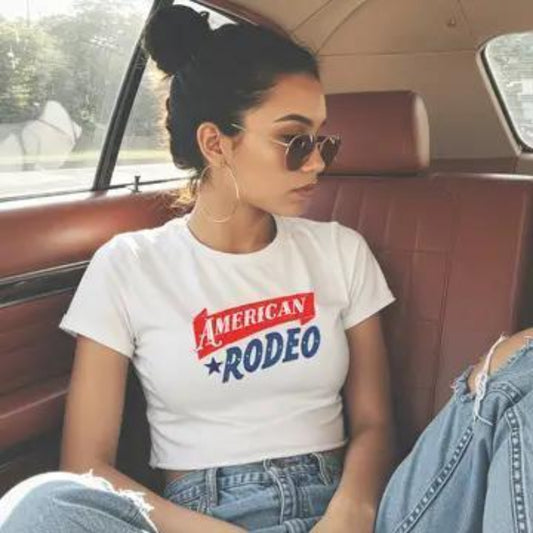 Hey Jude Graphic Tees American Rodeo Crop Top 