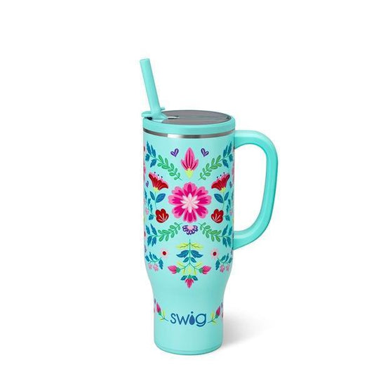 Swig Flora Azul Mega Mug 30oz