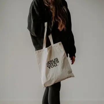Jesus Loves You Canvas Tote