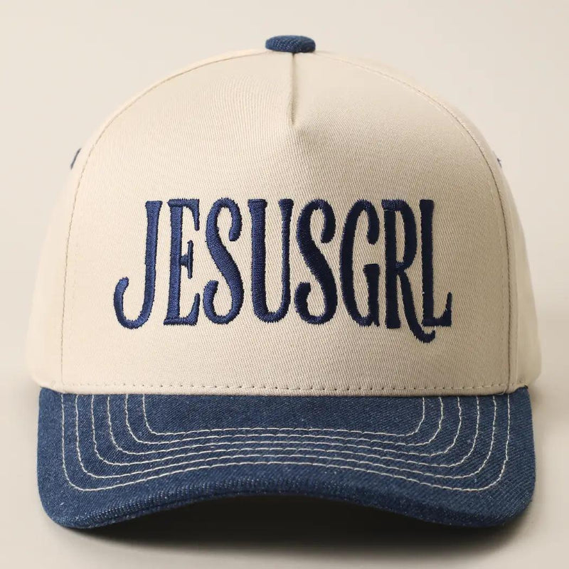 Fashion City JESUSGRL Embroidered Two-Tone Trucker Hat 