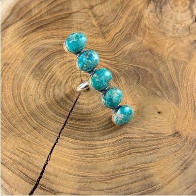 BOHO SOL 5 OVAL STONE ADJUSTABLE RING