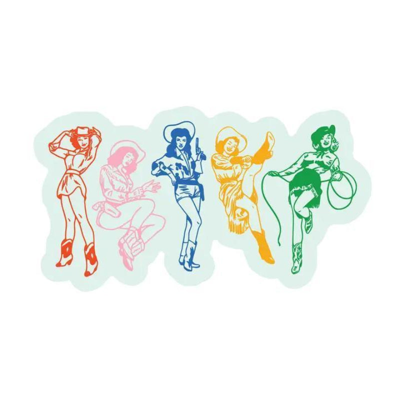 Juju and Moxie Cowgirl Retro Pinup Sexy Western High Quality Vinyl Sticker