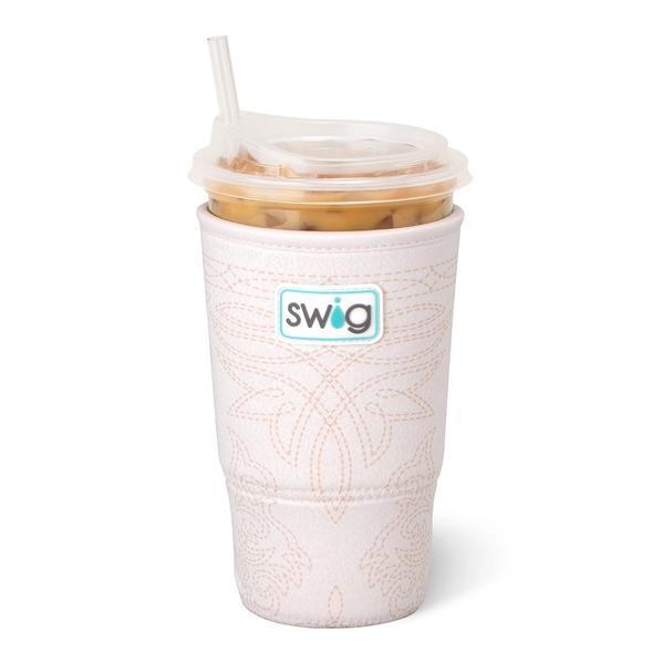 Saddle Stitch Cream Iced Cup Coolie
