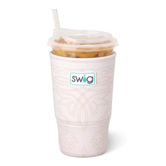Saddle Stitch Cream Iced Cup Coolie