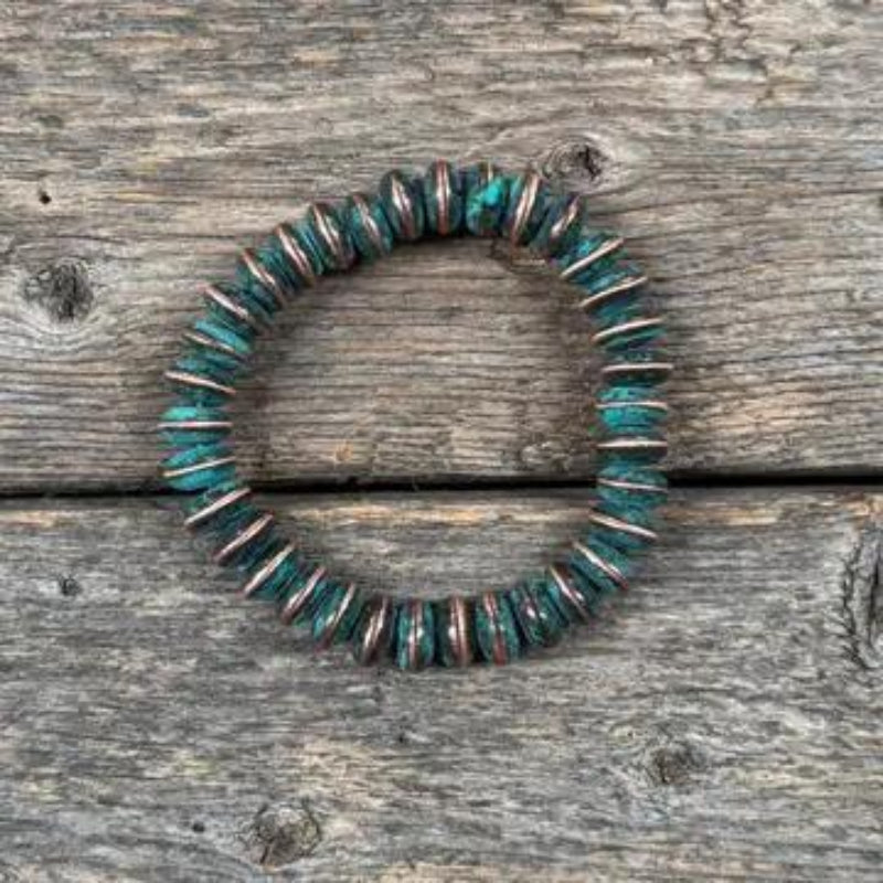 Rodeo Drive 60" Patina Copper Fashion Navajo Pearl Necklace
