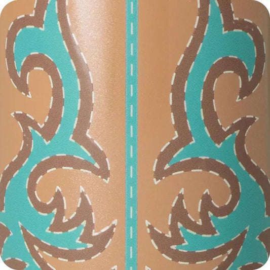 Boot Scootin' Skinny Can Cooler Turquoise, 12oz