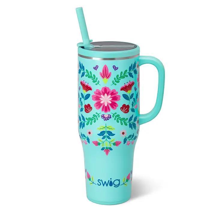 Swig Flora Azul Mega Mug 40oz