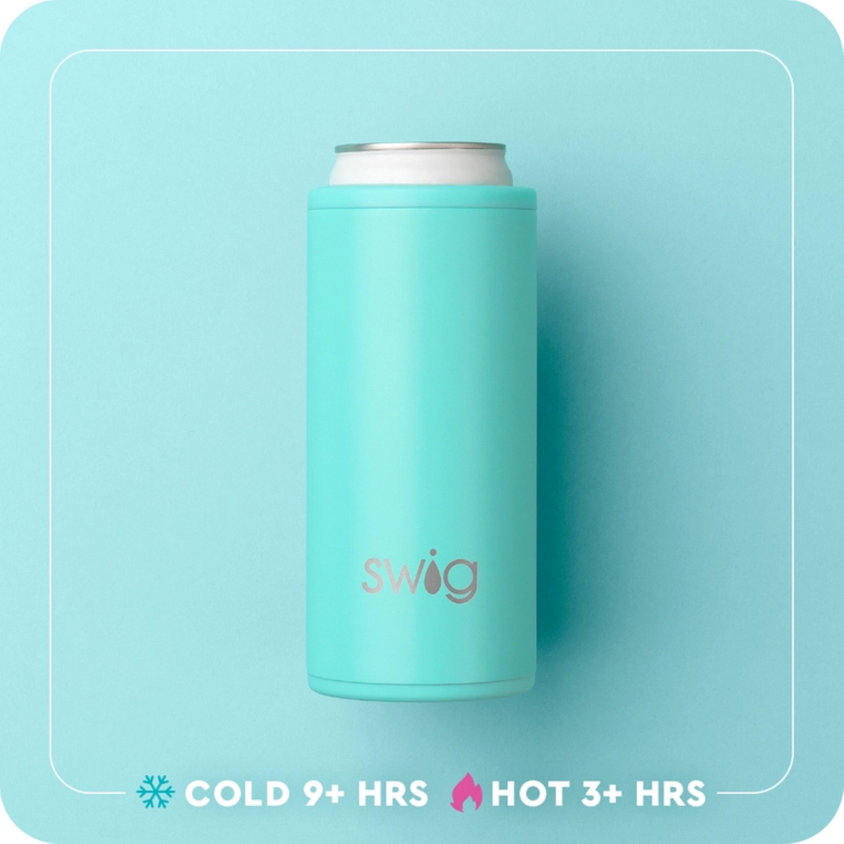 Boot Scootin' Skinny Can Cooler Turquoise, 12oz