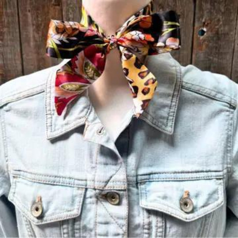 Rodeo Drive Yellow and Black Western Skinny Mini Wild Rag Scarf