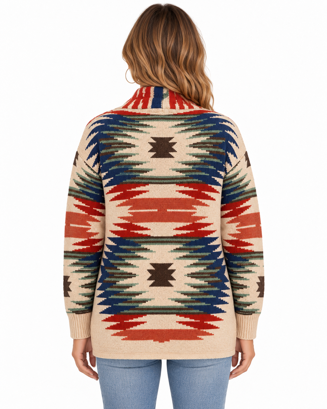 Montana Co Southwestern Geometric Kint Cardigan