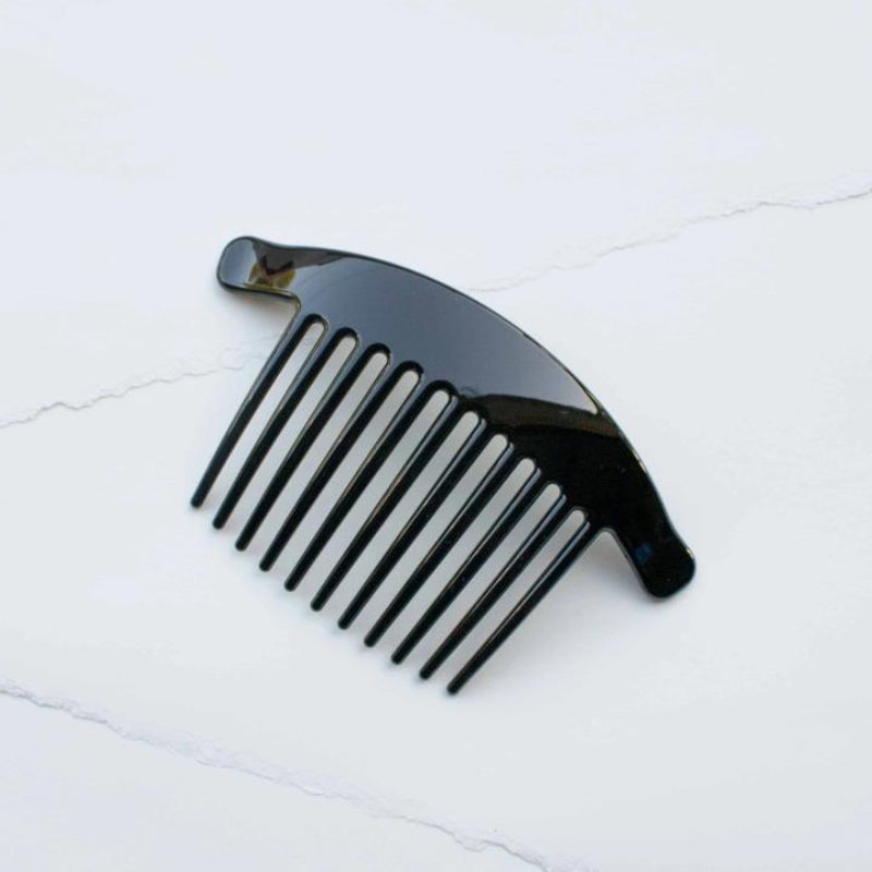 Tiepology Curved Wide-Tooth Hair Comb Pin | Black