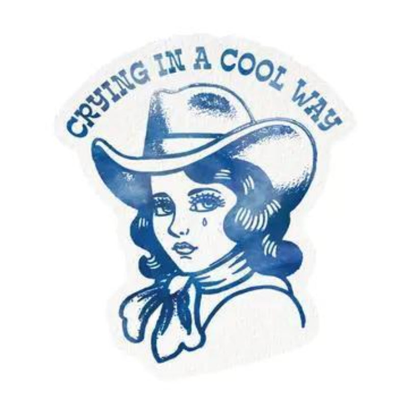 Juju and Moxie Crying Cowgirl Retro Western High Quality Vinyl Sticker